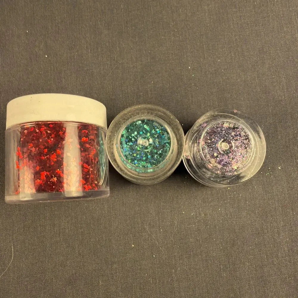 Assorted Craft Glitter 70 Lot, Multicolor, Glass Beads, Jars Bottles & Bags